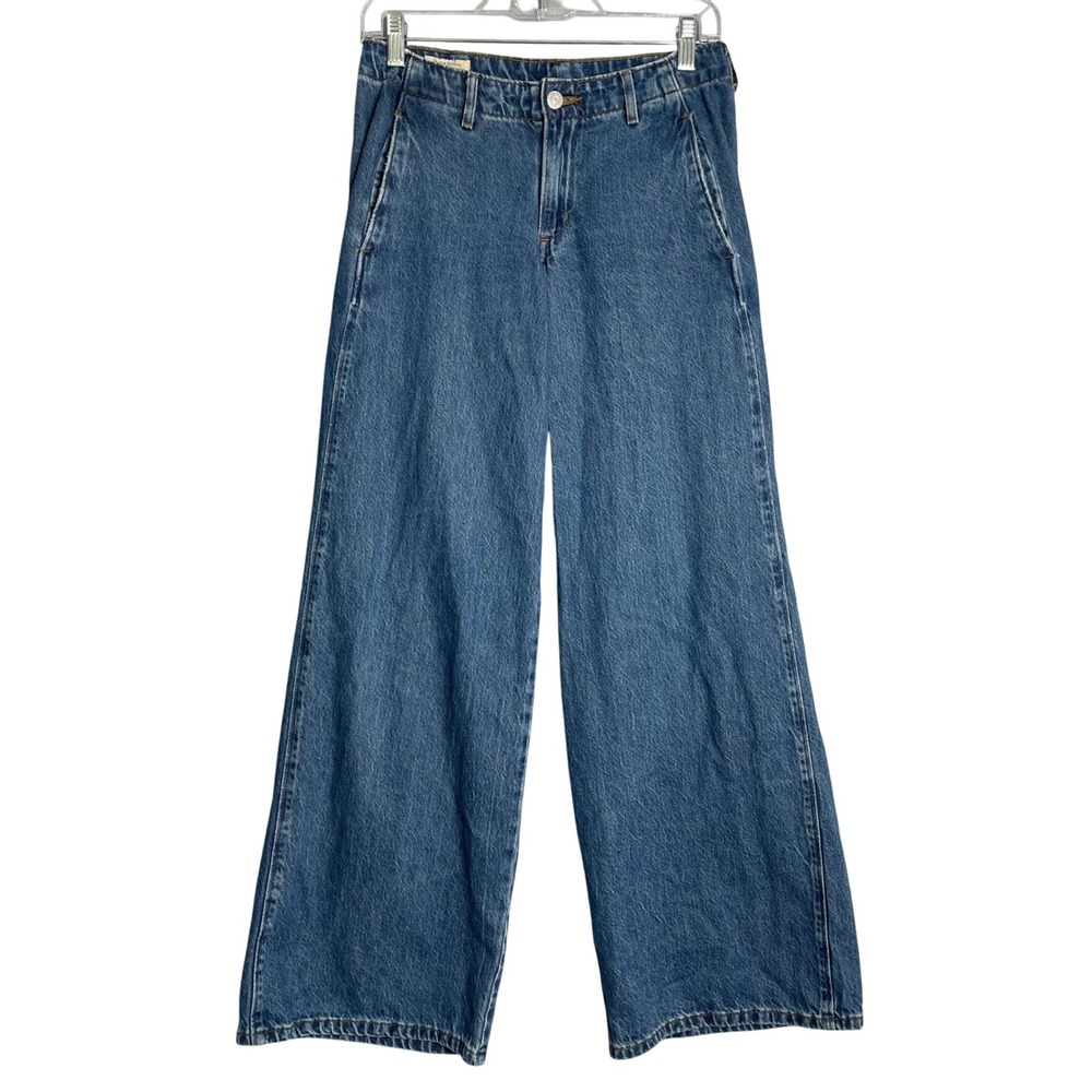 Levi's XL Chino Jeans Womens 24 Big Yikes Blue Baggy Wide Leg Denim Mid Rise